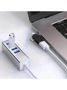 3-In-1 OTG Adapter: Type-C/Micro USB/Lightning To USB 3.0 OTG Converter, USB 3.0 Data Transfer Adapter, No App Required, Suitable For Tablets, Hard Drives, Christmas/Home Gift - Black - View 3