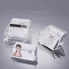 Transparent Acrylic Business Card Holder Business Card Holder, Suitable For 80 Business Cards, Desktop Accessories, Office Display