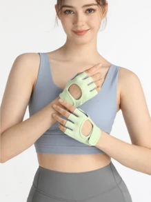 男女通用透气健身手套，全掌保护，强力抓握，带衬垫举重手套，适合骑行、运动、健身房、训练 - 彩色 - 查看 24