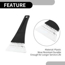 1 Pieza Pala de hielo para auto - Mango de plástico negro + Hoja antiarañazos transparente Pala portátil para descongelar y deshelar parabrisas/ventanas para auto/SUV/camión/autocaravana Herramienta quitanieves de invierno - Negro - Ver 7