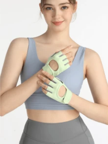 男女通用透气健身手套，全掌保护，强力抓握，带衬垫举重手套，适合骑行、运动、健身房、训练 - 彩色 - 查看 22