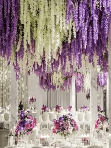 Nejlue Artificial Flowers/Plants1111 Home & Living 20Pcs 60cm Artificial Flower Strings,Wisteria Flower Vines Garland, Fake Hanging Flowers, Silk Wisteria Garland Flowers, Wisteria Vine For Home Decor,Room Decor,Garden Decor,Wall Decor,Indoor Outdoor Decor, Bedroom Decor,Wedding Decoration,Table Decoration,Party Decorations,Birthday Decoration,Christmas Garland,Christmas Decorations,Christmas Tree Decortions - Multicolor - View 2