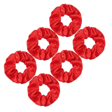 6件/套 100多种纯色女士缎面发圈 女孩弹力发带 马尾辫固定带 时尚日常使用休闲发圈