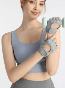 男女通用透气健身手套，全掌保护，强力抓握，带衬垫举重手套，适合骑行、运动、健身房、训练 - 彩色 - 查看 19