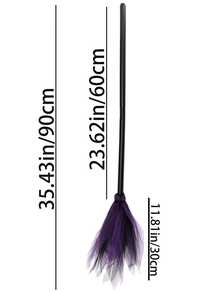 1 pieza Escoba de bruja/Escoba mágica multicolor desmontable con diseño de malla, unisex, adecuada para baile de disfraces/fiesta temática/disfraz de Halloween/fiesta de Navidad - Multicolor - Ver 4