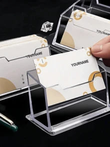 Transparent Acrylic Business Card Holder Business Card Holder, Suitable For 80 Business Cards, Desktop Accessories, Office Display