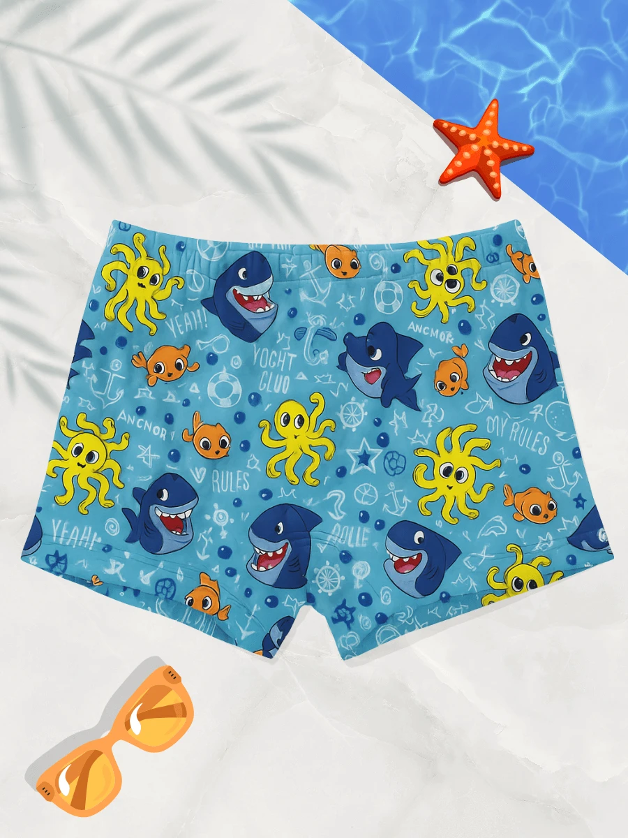 Lavin Basic Kids' Swim Trunks, UV Protection, Quick Dry, Sizes 4 To 16 - Tubarão - View 1