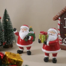 1 Resin Santa Claus Statue, Christmas Tree, Gingerbread House Desktop Decoration Ornament, Winter Gift, Christmas Atmosphere Decoration, Handicrafts, Children's Gift Home Decor Christmas Decorations Room Decor