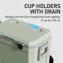 1pc 45QT Extra Large Capacity Cooler Box, Outdoor BBQ, Sports Event Insulated Chest, Camping RV Ice Bucket, Commercial & Household Portable Wheeled Freezer Box, Ice Cubes Cooling Durable, Suitable For Beach, Picnic, Outdoor Camping, Groceries, Boating - Green - View 2