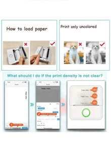 1pc Portable Mini Wireless Printer, Small Home Bluetooth Photo Printer, Ink-Free Thermal Printing, One-Click Printing, Clear Content, Compact And Convenient, Instant Capture, Search And Print, Record Wonderful Moments, Perfect Christmas, New Year, Birthday Gift For Friends And Family