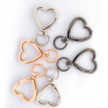4 件/6 件/10 件可旋转心形锌合金五金扣，弹簧扣金属环适用于包袋、手机、钥匙 - 白色 - 查看 3