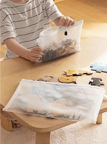 5/3/2/1Transparent Mesh Zipper File Bag A4/A5/A6 Nylon Information Document Bag Puzzle Toys Sorting Bag Pencil Pouch Folder Storage Bag Office Stationery Supplies