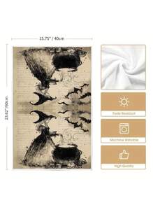 2pcs/4pcs/12pcs Halloween Witch Pattern Kitchen Towels, Halloween Pumpkin Pattern Bathroom Towels, Halloween Outdoor Party Towels, Halloween Home Decor, Halloween Kitchen Decor, Modern Style, Quick Drying, Super Soft Microfiber Material, Rectangular, 15.75IN*23.62IN/40*60CM Digital Printing Pattern, Suitable For Outdoor Party Decoration, Halloween Holiday Gifts