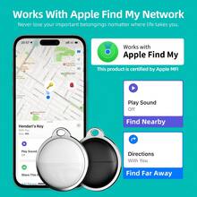 Localizador Apple AirTag, dispositivo de rastreamento GPS global, localizador de carro, rastreador antiperda para idosos/carteiras/chaves/bolsas/animais de estimação, mini rastreador localizador - localização remota precisa, chamada de dispositivo com um clique, bateria de longa duração (célula tipo moeda universal CR2032), compatível apenas com o sistema iOS, localizador de carro, presente de Halloween e Natal