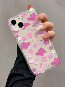 1pc Airbag Starfish, Dolphin, Floral Pattern Full Coverage TPU Shockproof Phone Case Compatible With IPhone 16, 15, 14, 13, 12, 11 Pro Max, Series - Multicolor - View 2