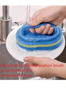 Powerful Sponge Brush, Suitable For Cleaning Many Purposes, Including Bathrooms, Kitchens And Floors, And Efficiently Cleaning Oil Stains On Bathtubs, Tiles, Stoves And Glasses. Magic Cleaning Sponge For Kitchen & Bathroom Surfaces, Glass, Walls, Toilet & Cerami. - Multicolor - View 6