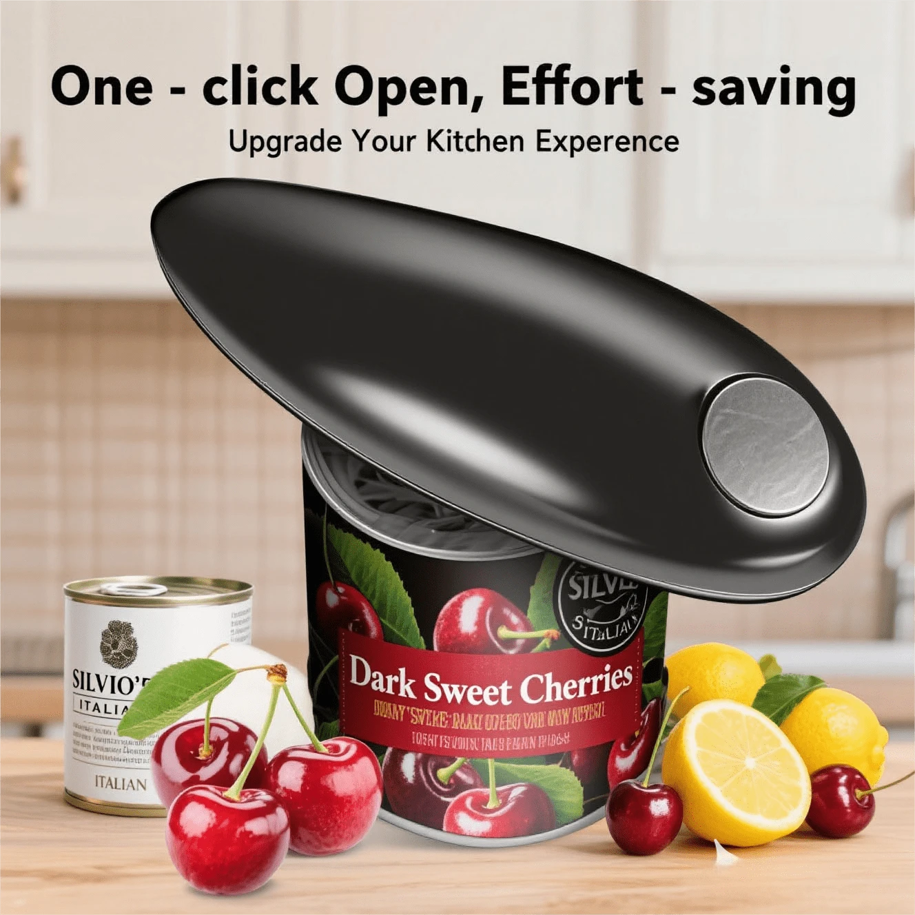 One-Touch Automatic Electric Can Opener - For Seniors & Chefs, No Sharp Edges, Universal For All Can Sizes - 黑色 - 查看 1