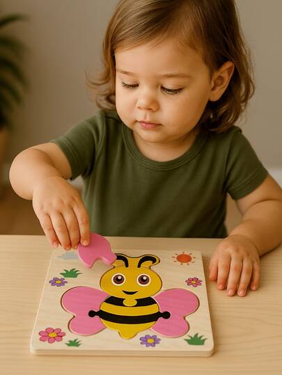 Quebra Cabeça Madeira Animais Formas Personagens Brinquedo Infantil Educativo Sensorial Montessori