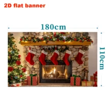 1 件圣诞壁炉红色长袜背景装饰、房间、摄影工作室道具 - 多用途家居装饰横幅,适用于家居装饰、派对、工作室和户外庆祝活动 - 1個 - 查看 3