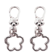 4pcs Flower Buckle Hooks, Swivel Hooks, Dog Clips, Suitable For DIY Hanging Cords, Metal Keychain, Metal Shaped Spring Clips, Carabiners, Key Rings, Bag Clips, Dog Leash Clips, Christmas Gifts - White - View 8