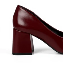 Women's Pumps Pointed Toe Thick Heel Medium Block Stable Comfort Luxury Modern Casual Classic Formal Work Office - 酒紅色 - 查看 7