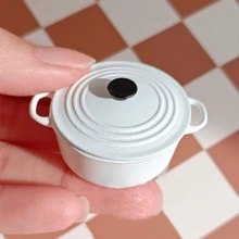 Mini Simulation Double Ear Saucepan Model, Miniature Kitchen Scene Photography Prop, Miniature Home Scene DIY Accessory, Hobbyist & Collector Gift - Multicolor - View 4
