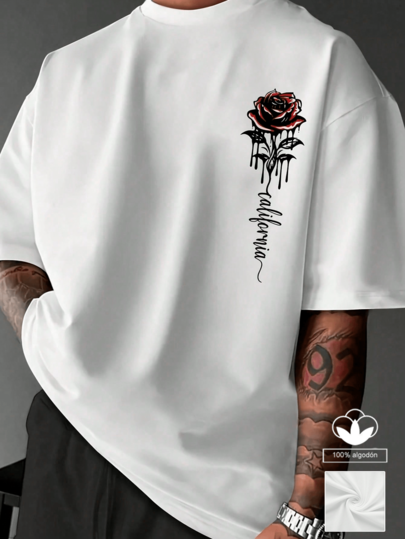 Camiseta Casual Hombre Algodón 100% - Estampado Moderno, Corte Cómodo y Fresco - Ideal Para Todo