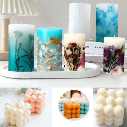 1 szt. Silikonowa forma cylindryczna z 6 gniazdami na świecę, silikonowa forma do świecy w kształcie sześcianu 3D, kulista silikonowa forma do świec, woski do topienia, wyroby z żywicy, dostępne w wielu kształtach