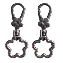 4pcs Flower Buckle Hooks, Swivel Hooks, Dog Clips, Suitable For DIY Hanging Cords, Metal Keychain, Metal Shaped Spring Clips, Carabiners, Key Rings, Bag Clips, Dog Leash Clips, Christmas Gifts - White - View 10