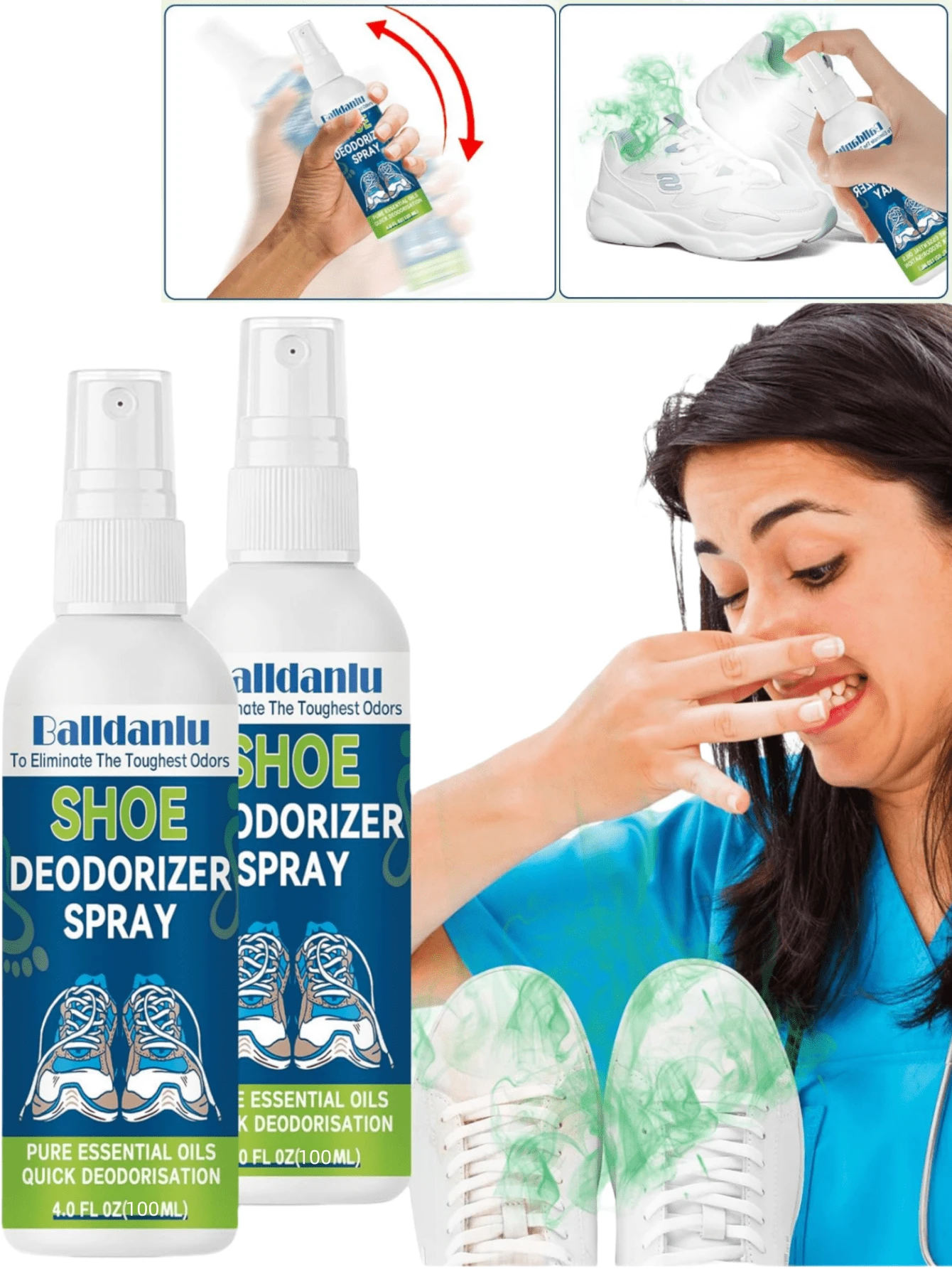 100ml Shoe Deodorizing Spray, Fresh Spray For Removing Shoe And Sock Odor. Effective Deodorizing For Various Shoes, Suitable For Both Men And Women.