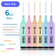 6 juegos de bolígrafos resaltadores de colores claros, bolígrafos marcadores con espátula, estética linda, impermeables, de secado rápido, a base de agua, en varios colores, aptos para mayores de 14 años