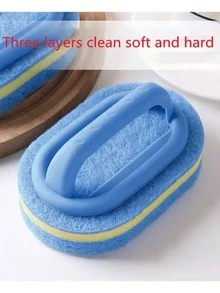 Powerful Sponge Brush, Suitable For Cleaning Many Purposes, Including Bathrooms, Kitchens And Floors, And Efficiently Cleaning Oil Stains On Bathtubs, Tiles, Stoves And Glasses. Magic Cleaning Sponge For Kitchen & Bathroom Surfaces, Glass, Walls, Toilet & Cerami. - Multicolor - View 5