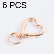 4 件/6 件/10 件可旋转心形锌合金五金扣，弹簧扣金属环适用于包袋、手机、钥匙 - 白色 - 查看 16