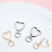 4 件/6 件/10 件可旋转心形锌合金五金扣，弹簧扣金属环适用于包袋、手机、钥匙 - 白色 - 查看 4