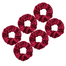 6件/套 100多种纯色女士缎面发圈 女孩弹力发带 马尾辫固定带 时尚日常使用休闲发圈