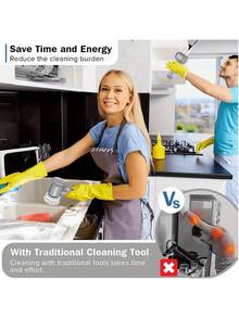 1 Set Grey Electric Rotating Brush, Bathroom Cleaning Brush Electric Brush With 6 Replaceable Brush Heads, Low Power Slow Rotation Cleaning Brush Suitable For Kitchen, Toilet, Windows Cleaning, Suitable For Graduation Gift, Bachelor Party Gift, Bridesmaid Gift, Father's Day Gift, Halloween Decoration, Halloween Gift, Bridesmaid Proposal Gift, Wedding Guest Favor, Birthday Party Decoration And Wedding Items, Wedding, Birthday Party, Anniversary, Holiday Event, Graduation Ceremony - Grey - View 9