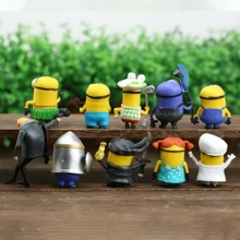 Minions 10个迷你PVC小摆件 - 适合装饰和收藏，家居、车内装饰，节日礼物，生日、圣诞节、感恩节的完美之选，可爱生动的设计，耐用塑料材质，收藏套装 - 彩色 - 查看 5