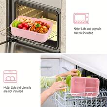 Set de loncheras bento para adultos + bolsa térmica para el almuerzo - Lonchera bento a prueba de fugas de 1200 ml, espaciosa lonchera de 3 compartimentos, perfecta para la oficina, la escuela, camping y picnics - Soluciones de almacenamiento de cocina, lonchera para hombres y mujeres para el trabajo - Azul - Ver 4