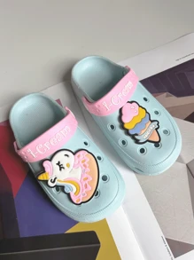 Kids Slippers, Toddler Breathable Sandals, Boys Girls Anti-Slip Soft Bottom Indoor Closed Toe Cartoon Slides - Baby Blue - View 1