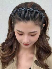 1个女士黑色镂空编织防滑发箍，时尚DIY发饰，适合日常佩戴，发饰，发带，女士发箍，家居美容女士配饰礼品，女士头饰，夏季，假日，旅行 - 黑色 - 查看 6