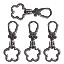 4pcs Flower Buckle Hooks, Swivel Hooks, Dog Clips, Suitable For DIY Hanging Cords, Metal Keychain, Metal Shaped Spring Clips, Carabiners, Key Rings, Bag Clips, Dog Leash Clips, Christmas Gifts - White - View 7
