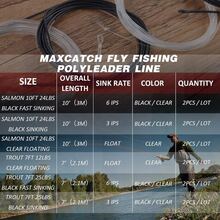 Fly Fishing Polyleader Line For 7ft Trout & 10ft Salmon, 3-6ips, Floating/Sinking, 10-25lb, 2pcs