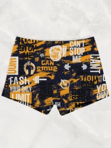 Lavin Basic Kids' Swim Trunks, UV Protection, Quick Dry, Sizes 4 To 16 - Amarillo/azul marino - Ver 2
