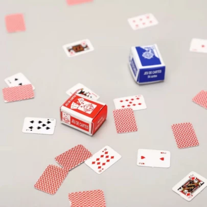 54pcs Mini Playing Card Set, Suitable For Parties, Group Games And Interactive Fun, Ideal For Home, Office, School Use, Handmade, Creative Gift, Also Great As Birthday And Christmas Decorations