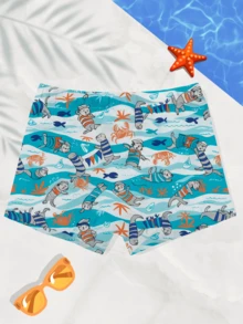 Sunga infantil Menino Proteção Uv Secagem rápida Tamanhos 4 ao 16 Lavin Basic - Foca - Visão 2