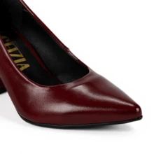 Women's Pumps Pointed Toe Thick Heel Medium Block Stable Comfort Luxury Modern Casual Classic Formal Work Office - 酒紅色 - 查看 8