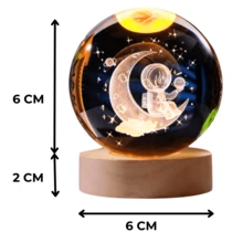Decorative Lamp For Cozy Bedroom Crystal Ball Table Lamp Globe Decoration Luxury - Astronaut - View 2