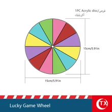 TX 1 件亚克力派对活动抽奖幸运转轮道具，游戏抽奖不受控制可擦除 DIY 彩票转轮 - 彩色 - 查看 7