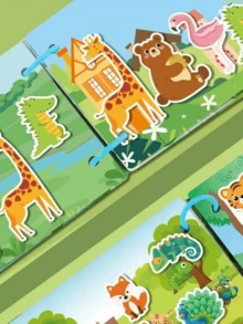 1/4 Libro interactivo ocupado, enriquecimiento de habilidades artesanales, aprendizaje y entretenimiento silencioso, pegatinas desprendibles, desarrollo del poder cerebral, mejora de la destreza manual, pequeño regalo para fiesta de Navidad - Multicolor - Ver 10