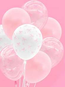 60/30/15/3Pcs 12inch Pink Latex Bow Balloons For Bachelorette Decorations, Bow Theme Birthday Party, Bridal Engagement Decor, Coquette Cute Supplies